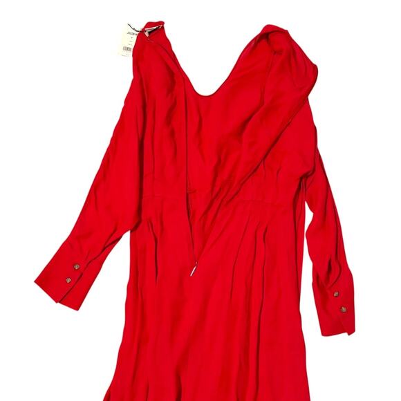 NWT Jason Wu Tie Neck Red Dress - As Seen on The View - Size 8 Midi Length - Picture 15 of 16